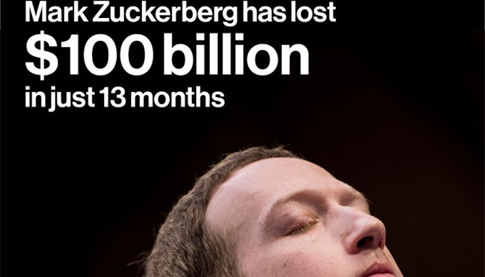 Mark Zuckerberg has lost $100 billion in just 13 months