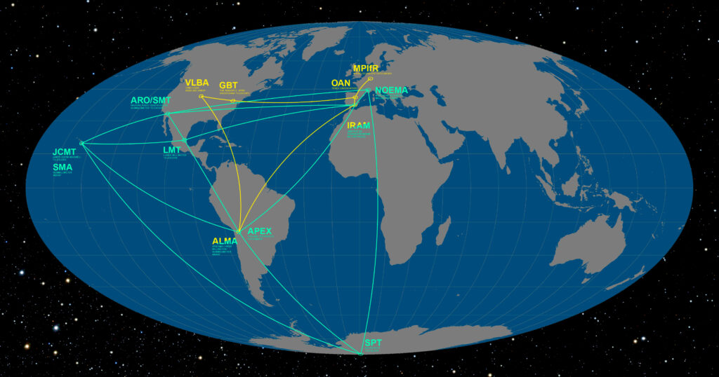 The Event Horizon Telescope and Global mm VLBI Array on the Earth