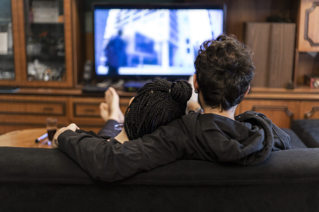 couple watching tv