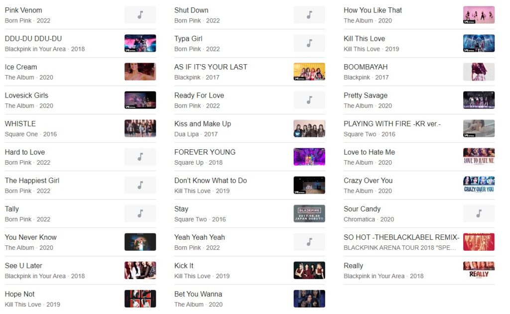 all songs