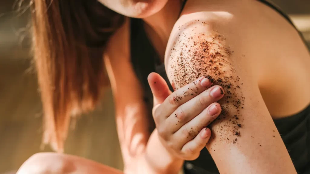 Woman Applying Coffee Scrub 1296x728 header