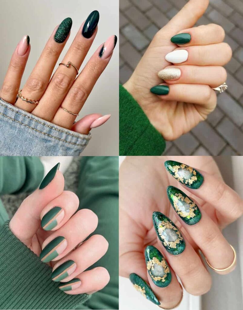 emerald green nails pins 1