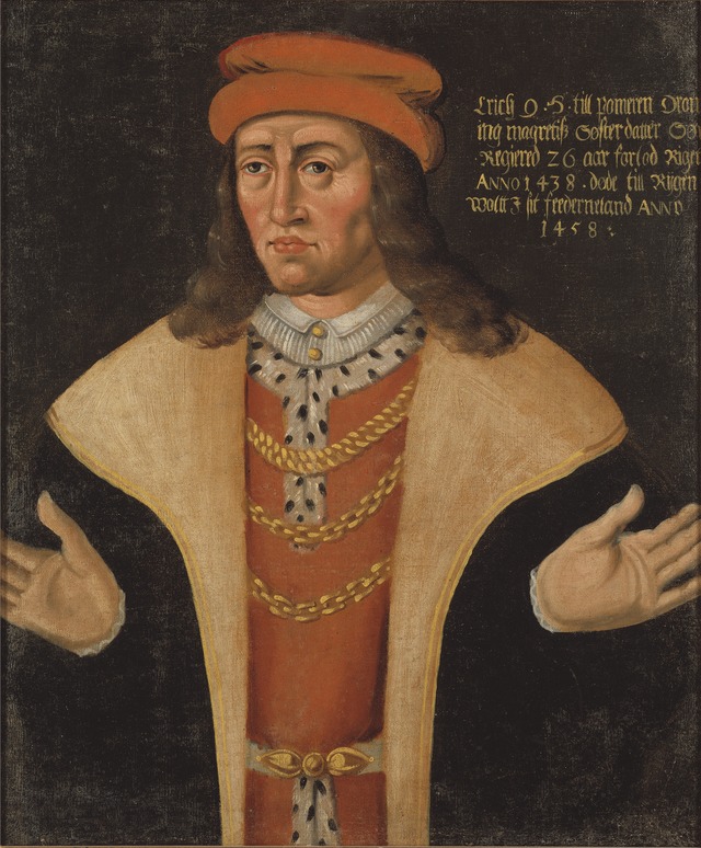 Erik I 1382 1459 hertig av Pommern konung av Danmark Norge och Sverige Nationalmuseum 15058.tif
